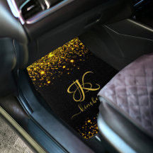 Custom Monogrammed Gold Modern Script Black