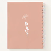 Custom Monogrammed Peach Spiral Notebook ノートブック (裏面)