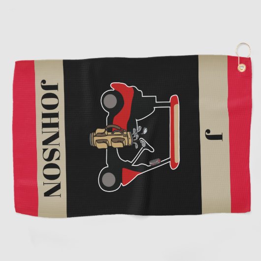 Custom Monogrammed Personalized Two-Tone ゴルフタオル (横)