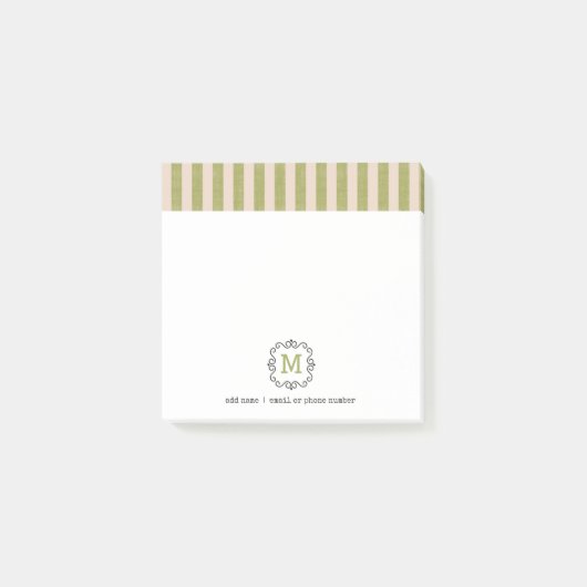 Custom Monograms Post-it® Notes in retro style. ポストイット (正面)