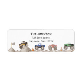 Custom Monster Truck Return Address Labels ラベル