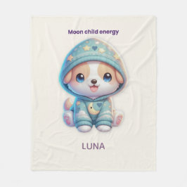 Custom Moon Child Energy Dog Blanket フリースブランケット