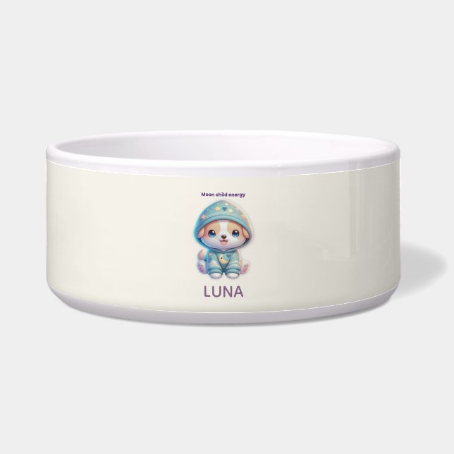 Custom Moon Child Energy Dog Bowl ボウル (正面)
