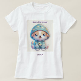 Custom Moon Child Energy Dog T-Shirt Tシャツ