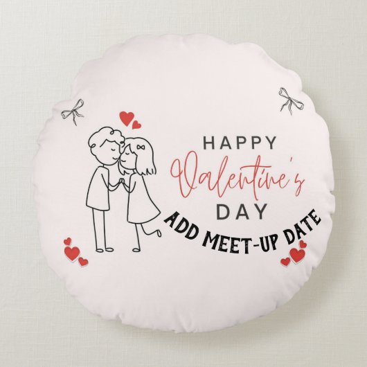 Custom MoonRest Round Pillow for Valentine's Day ラウンドクッション (正面)