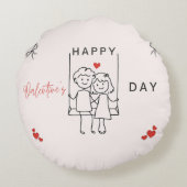 Custom MoonRest Round Pillow for Valentine's Day ラウンドクッション (裏面)
