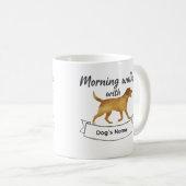 Custom Morning Walks With Labrador Retriever Mug コーヒーマグカップ (正面右)