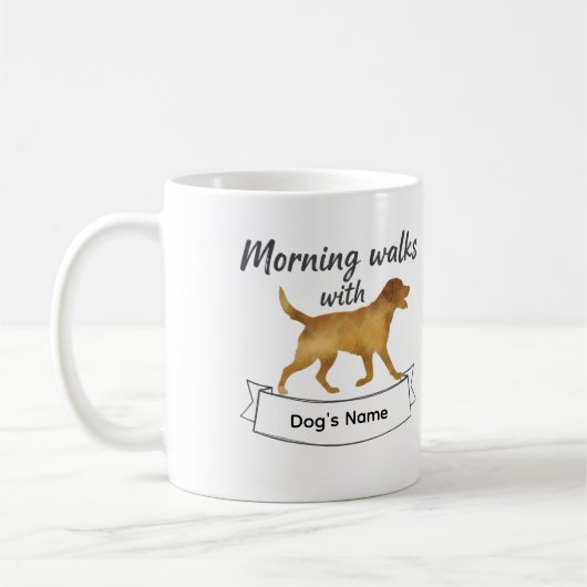 Custom Morning Walks With Labrador Retriever Mug コーヒーマグカップ (左)
