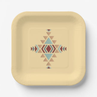 Custom Moroccan Geometric Embroidery  Paper Plates ペーパープレート