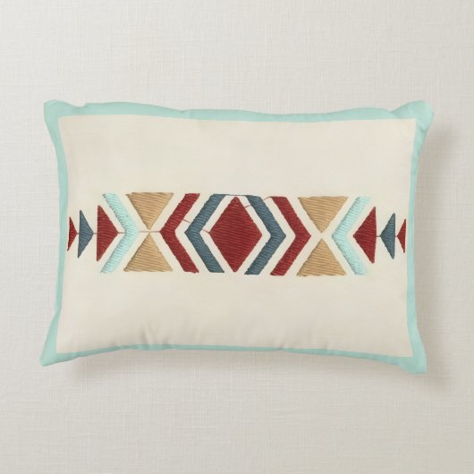 Custom Moroccan Geometric Embroidery Pattern Art アクセントクッション (裏面)