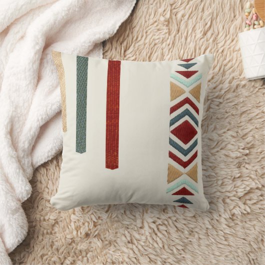 Custom Moroccan Geometric Embroidery Pattern Art クッション (ブランケット)