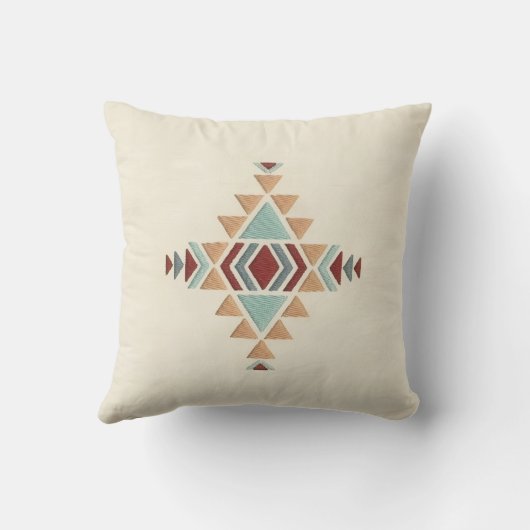 Custom Moroccan Geometric Embroidery Pattern Art クッション (裏面)
