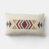Custom Moroccan Geometric Embroidery Pattern Art ランバークッション (裏面)