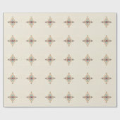 Custom Moroccan Geometric Embroidery Pattern Art W ラッピングペーパー (フラット)