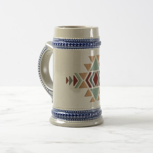 Custom Moroccan Geometric Pattern  ビールジョッキ (正面左)