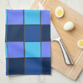 Custom  Mosaic Tile & Pixel Grid Pattern キッチンタオル (四つ折り)