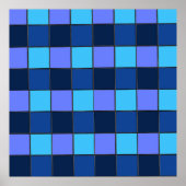 Custom  Mosaic Tile & Pixel Grid Pattern ポスター (正面)