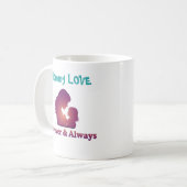 Custom Mother Daughter Silhouette Mommy Love Mug コーヒーマグカップ (正面左)