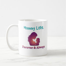 Custom Mother Daughter Silhouette Mommy Love Mug コーヒーマグカップ