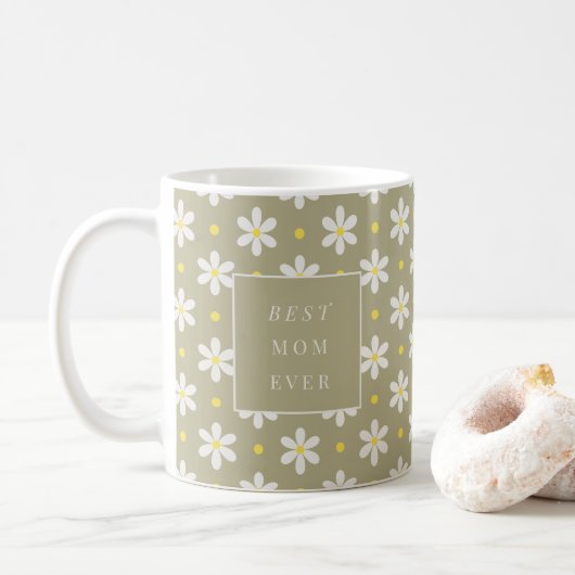 Custom Mother's Day Gift Personalized Daisy コーヒーマグカップ (ドーナツ)