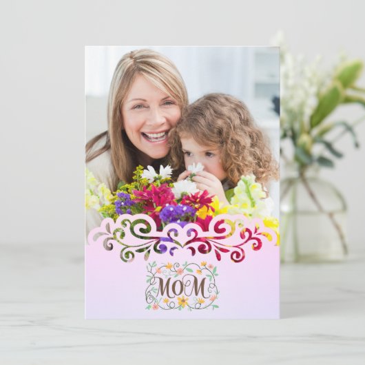 Custom Mother's Day I Photo & Personal Message カード (スタンド正面)