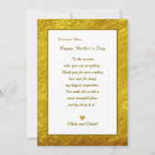 Custom Mother's Day I Photo & Personal Message カード (裏面)