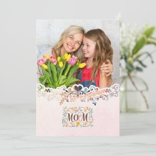 Custom Mother's Day I Photo & Personal Message カード (スタンド正面)