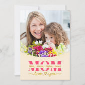 Custom Mother's Day I Photo & Personal Message カード (正面)