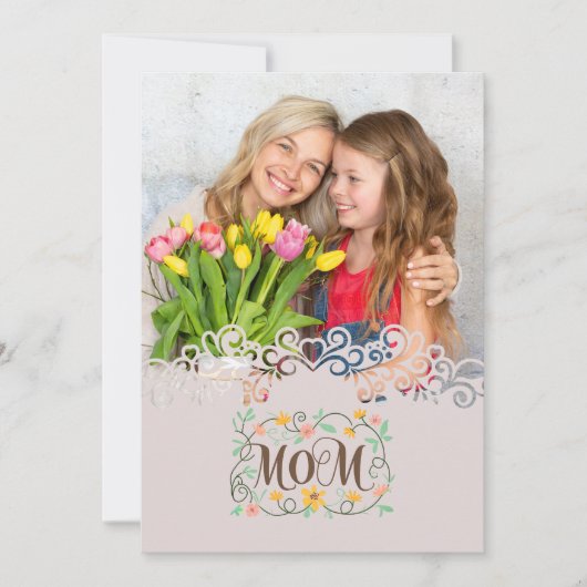 Custom Mother's Day I Photo & Personal Message カード (正面)