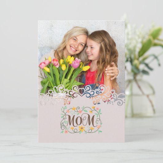 Custom Mother's Day I Photo & Personal Message カード (スタンド正面)