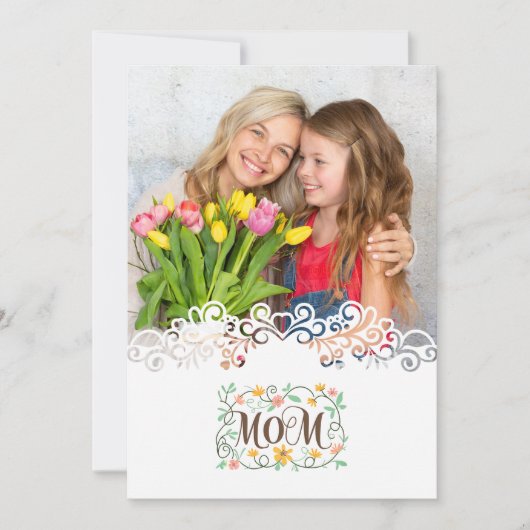 Custom Mother's Day I Photo & Personal Message カード (正面)