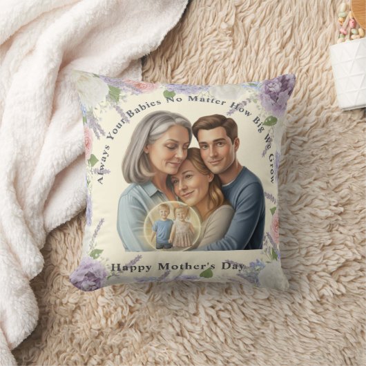 Custom Mother's day photo Always your babies  クッション (ブランケット)