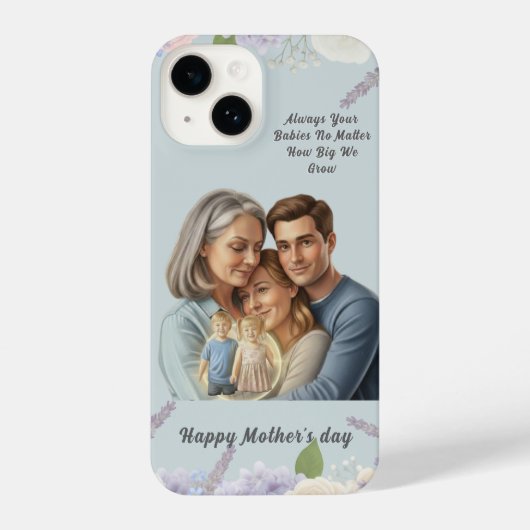 Custom Mother's day photo Always your babies  iPhoneケース (裏面)