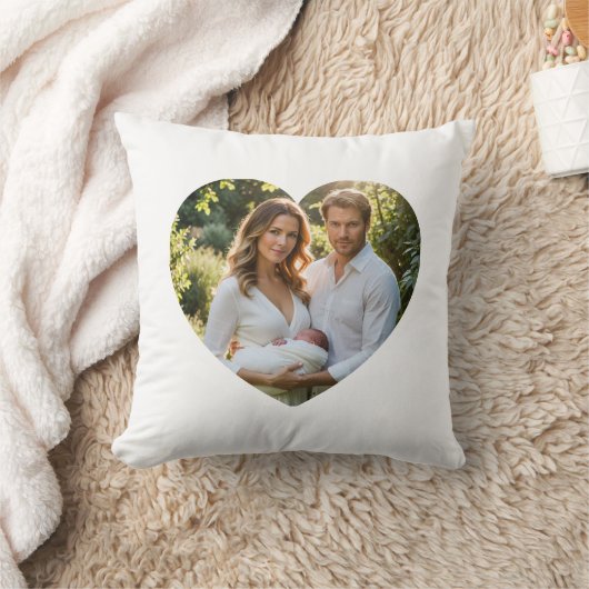 Custom mothers day photo heart mask Throw Pillow クッション (ブランケット)