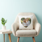 Custom mothers day photo heart mask Throw Pillow クッション (椅子)