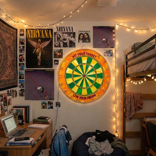 Custom Motivational "Hit Your Target" ダーツボード