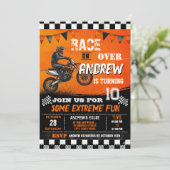 Custom Motocross Dirt Bike modern Birthday 招待状 (スタンド正面)