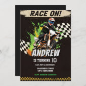 Custom Motocross Dirt Motorbike for boy Birthday  招待状 (正面/裏面)