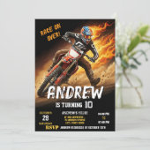 Custom Motocross Dirt Motorbike modern Birthday 招待状 (スタンド正面)