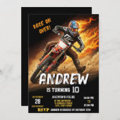 Custom Motocross Dirt Motorbike modern Birthday 招待状 (正面/裏面)