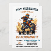 Custom Motocross Racing Dirt Adventure Birthday 招待状 (正面/裏面)