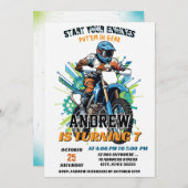 Custom Motocross Racing Dirt Boy Biker Birthday 招待状 (正面/裏面)