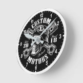 Custom Motorcycles ラウンド壁時計 (傾斜)