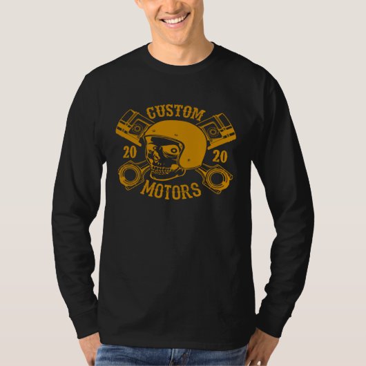 Custom Motorrad Bau & Reparatur Bike Motor Racing Tシャツ (正面)