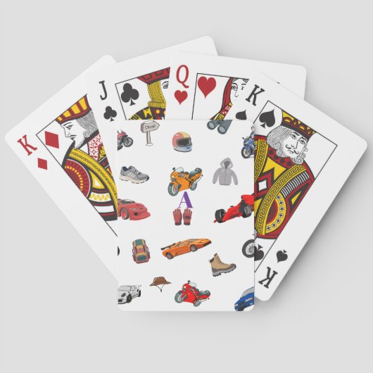 Custom Motorsports & Racing Pattern Ping Pong Padd トランプ (裏面)