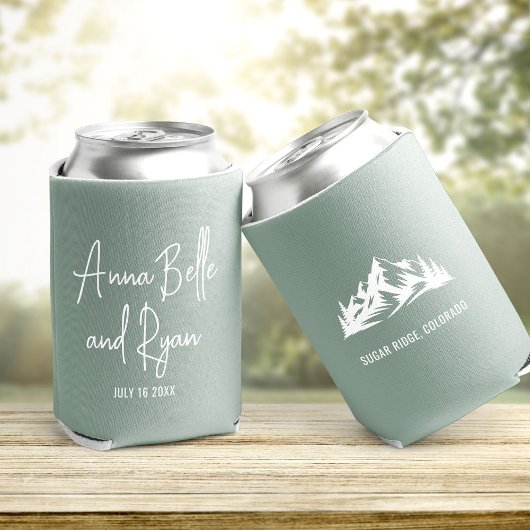 Custom Mountain Wedding Guest Favor 缶クーラー