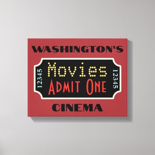 Custom Movie Theater Sign Art キャンバスプリント (正面)