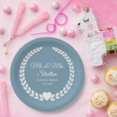 Custom Mr. & Mrs. Bride and Groom Newlywed ペーパープレート (パーティー)
