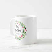 Custom Mr & Mrs Christmas Mug for Newlywed Gift コーヒーマグカップ (正面左)