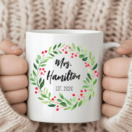 Custom Mr & Mrs Christmas Mug for Newlywed Gift コーヒーマグカップ